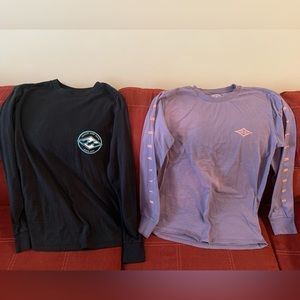 Two HURLEY long sleeve T-shirt, size SMALL